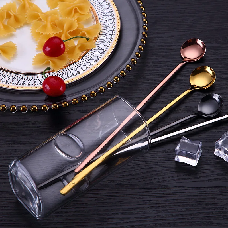 304 Stainless Steel Coffee Spoon Multicolor Round Head Honey Tea Ice Cream Dessert Bar Cocktail Gift Mixing | Дом и сад