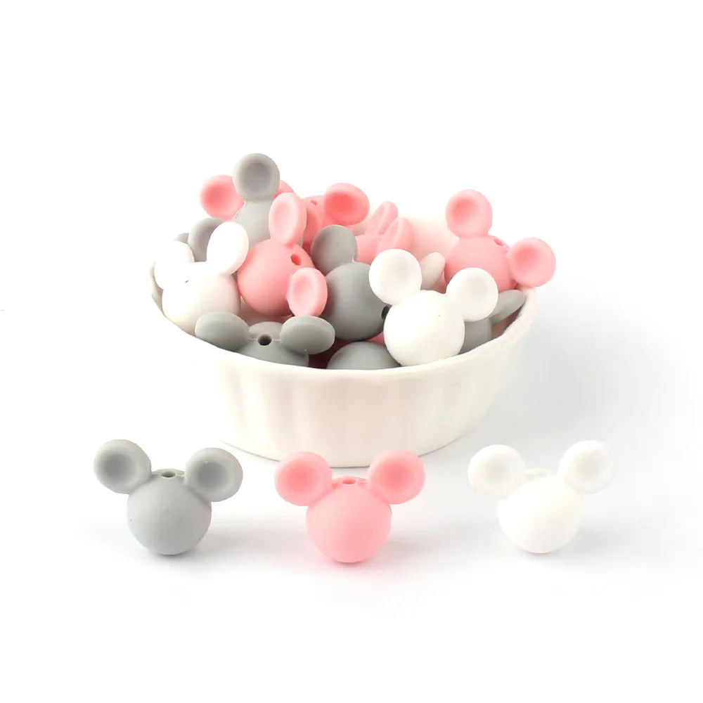 Keep& Grow 3 шт. розовые силиконовые бусины Детские Прорезыватели BPA бесплатно Силиконовые Прорезыватели для зубов DIY Изготовление ожерелий с подвесками игрушки аксессуары - Цвет: Mickey 2