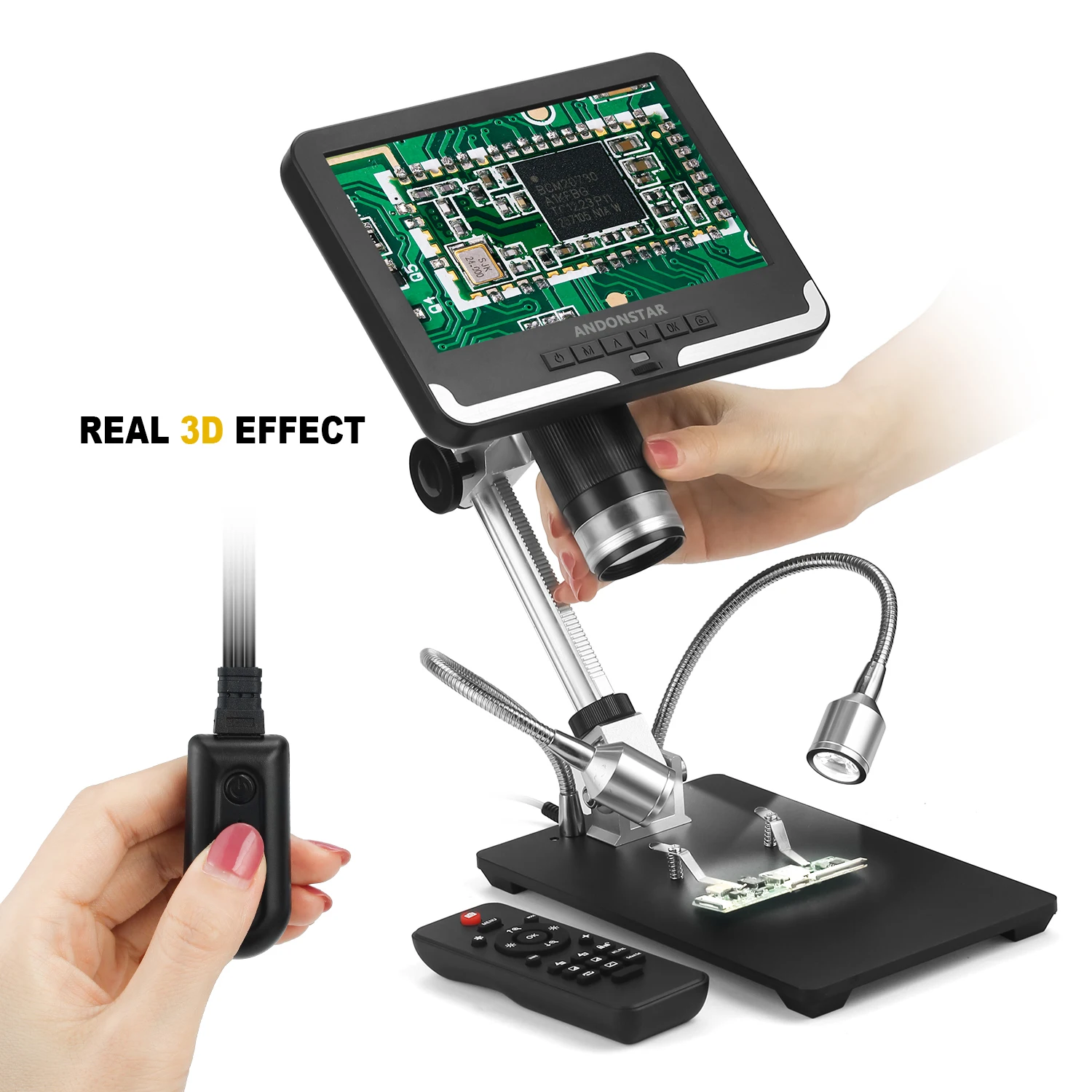 Andonstar AD407 HDMI Soldering Digital Microscope with 4MP UHD 7'' LCD Screen 270X Video Microscopes for Phone Repairing 5