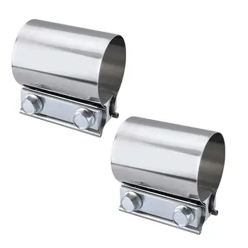 

2pcs Stainless Steel Band Exhaust Clamps Buckle Type Car Exhaust Pipe Fixing Buckle Card Buckle Lock Exhaust O-Clamp Clip