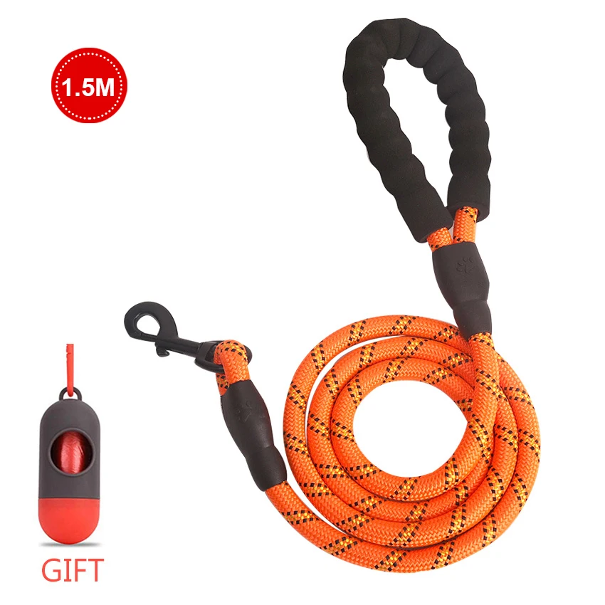 Strong Dog Leashes Reflective Durable Dog Leads Rope with Soft Padded handle Dog Walking Training Leash 0.5M 1.5M 