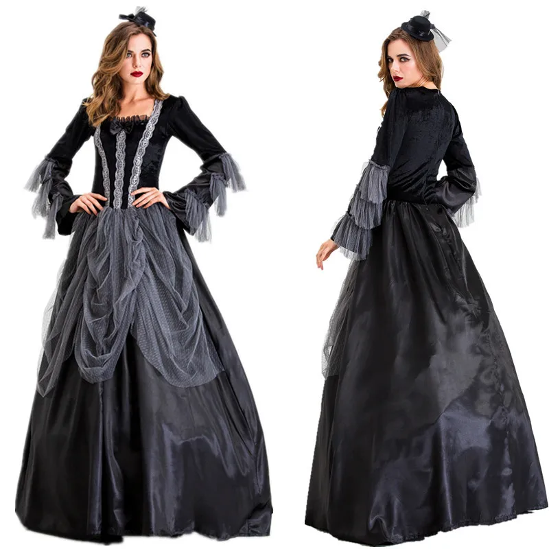 

2019 Europe And America New Style Medieval Literature And Art Revival Ball Party Performance Nobility Elegant Queen Princess Eve