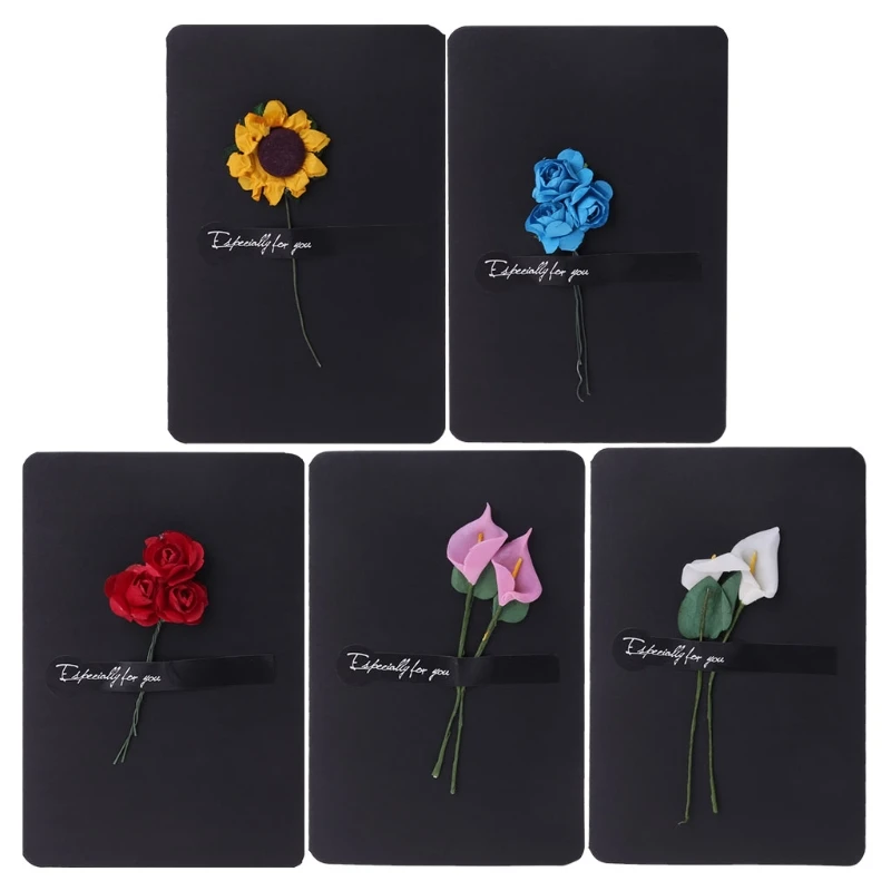 

Artificial Flower Greeting Card Handmade Message Paper Invitation DIY Envelope