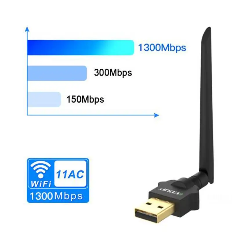 EDUP 1300 Мбит/с USB WiFi адаптер 5 ГГц USB Ethernet WiFi приемник AC WiFi ключ беспроводная сетевая карта 2dBi антенна для Windows/Mac