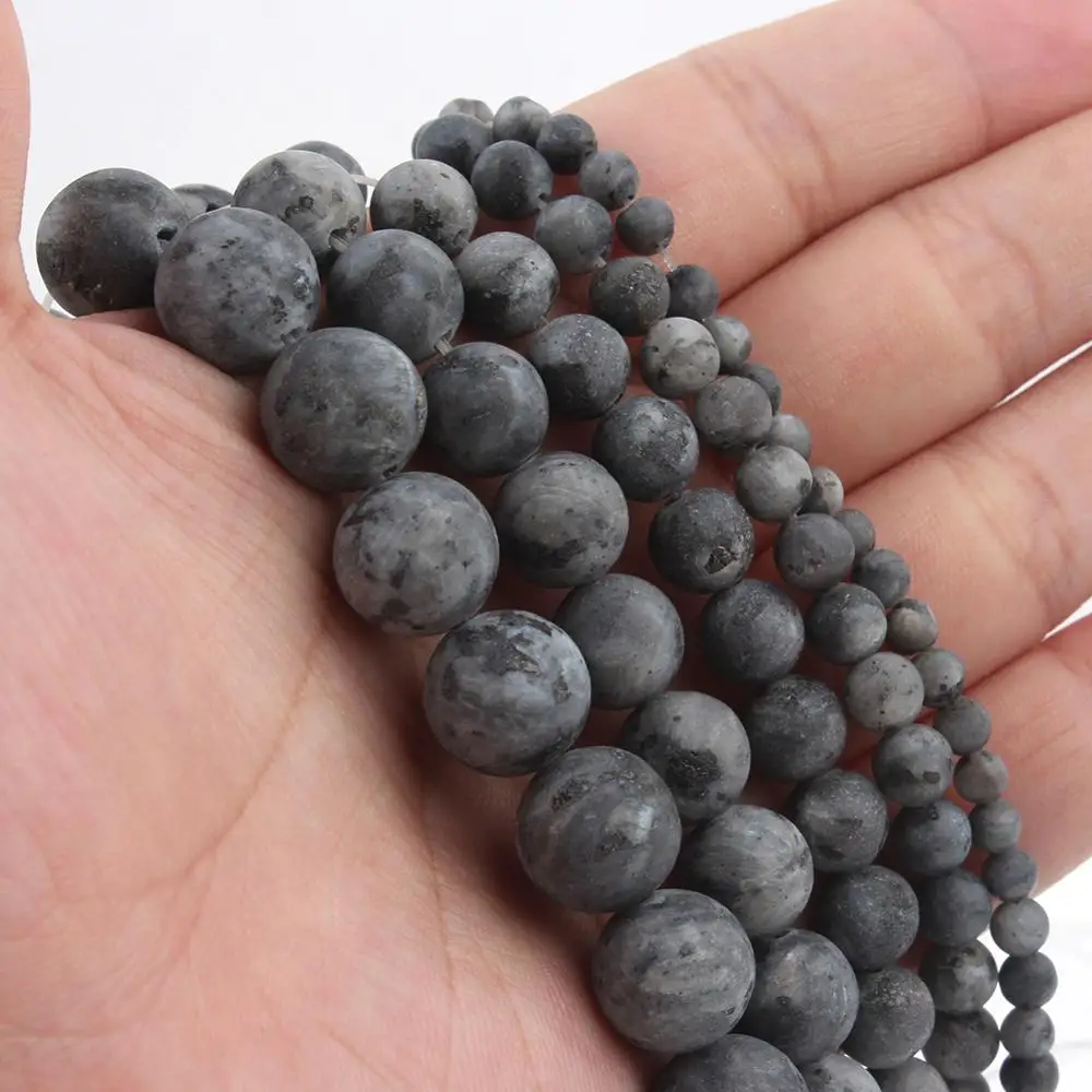 Natural Dull Polish Matte Black Spectrolite Labradorite Stone Loose
