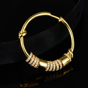 

SKYFASHON Authentic 100% 925 Sterling Silver Earrrings for Women Yellow Gold Big Circle Hoop Earrings Wedding Enganement Jewelry