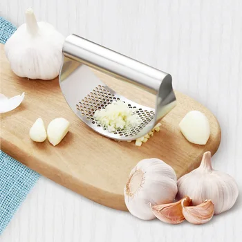

Stainless Steel Garlic Press Manually Kitchen Multi-functional Press Creative Garlic Peeler Garlic Grinder