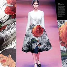 Принт шелковая органза атласная ткань 135 см ширина 14momme