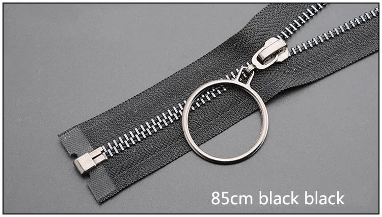 85cm black black Meetee 5#85 см 120 см Металлические молнии открытый конец двойной/sigle кольцо Ползунки молния для шитья пальто куртка молния одежда аксессуары - Цвет: 85cm black black