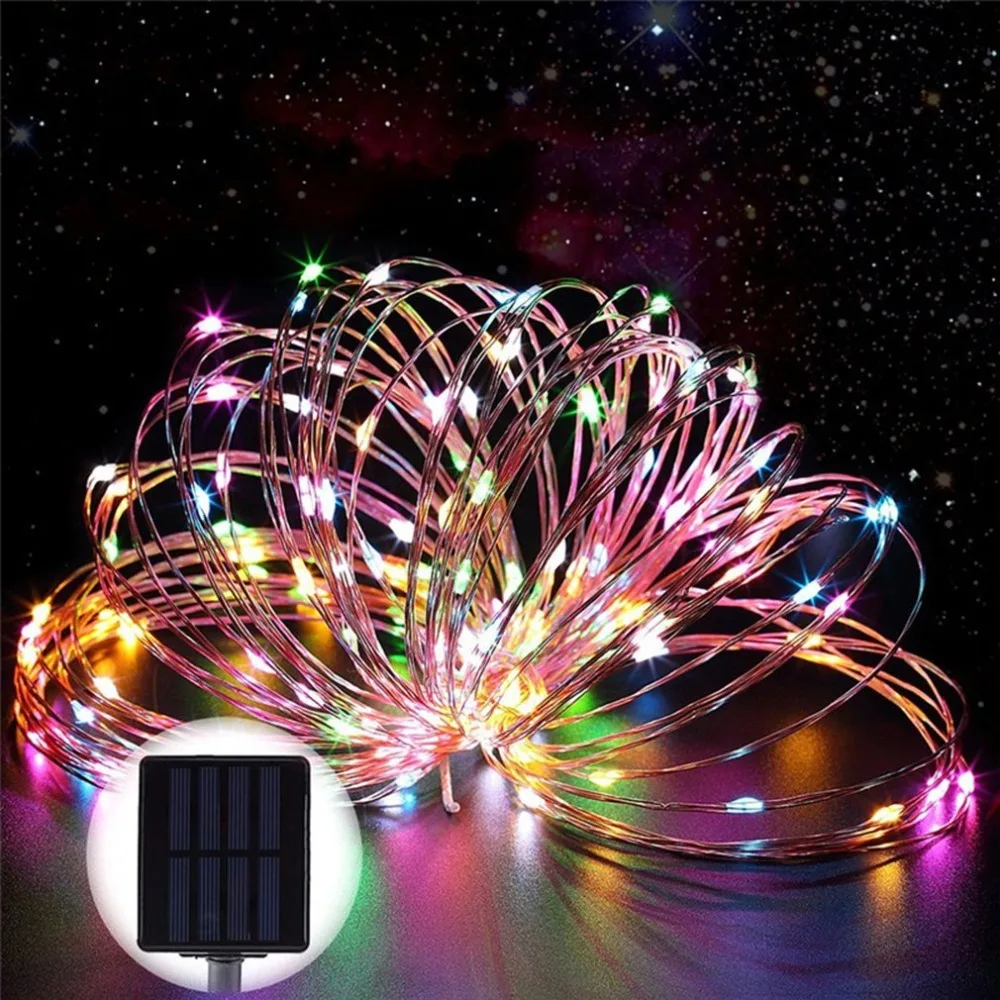 200pcs LED Solar Copper Light String Solar Outdoor Decorative Light String Portable Solar Garden Waterproof Light