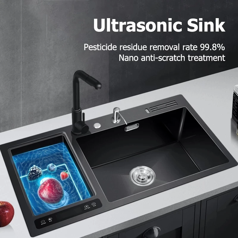 Intelligent Kitchen Sink 304 Stainless Steel Vegetable Sink Ultrasonic