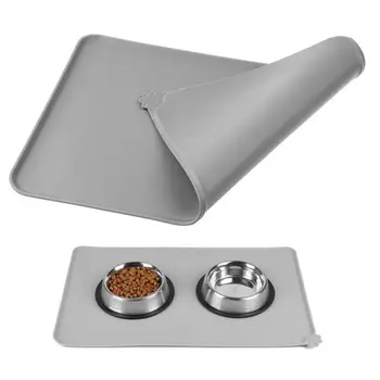 

Silicone Pet Placemat Waterproof Anti-skid Leak-proof Food Mat Dog Feeding Drinking Placemats Litter Box Pads
