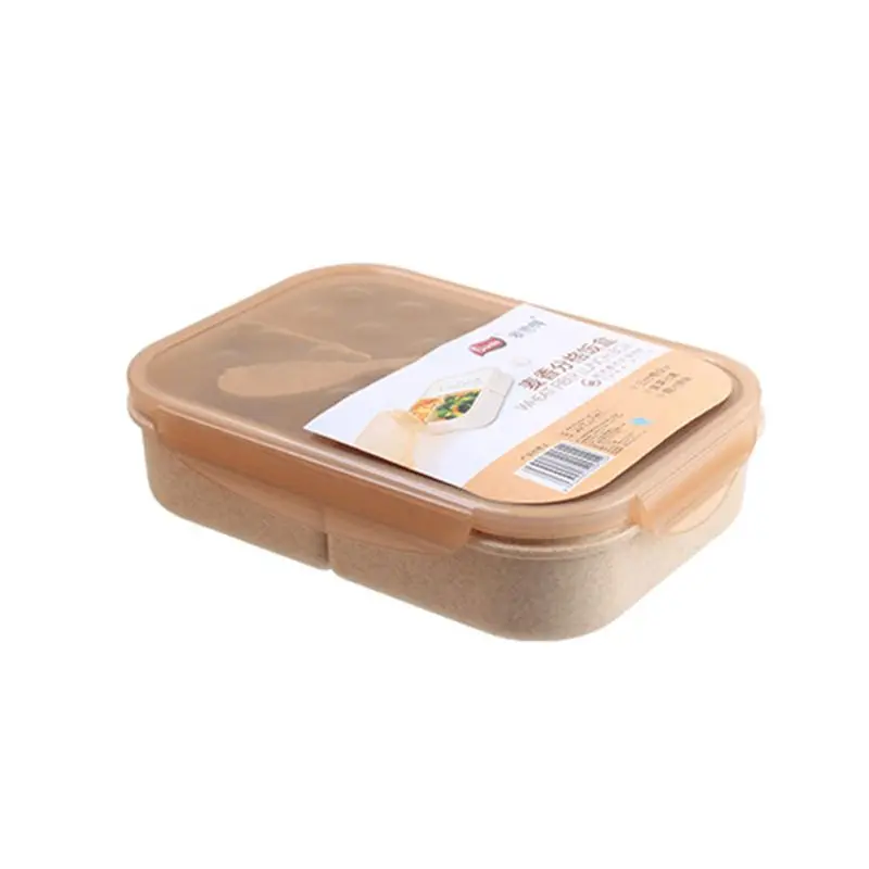Прямая поставка и пшеничной соломы Ланч-бокс с ложкой Bento box креативный квадратный чехол для конфет посуда Nov.25