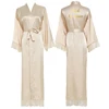 YUXINBRIDAL 2022 New  Silk  Satin Lace Robes White Bridesmaid Bride Robes  Bridesmaid Robes Wedding  Long Robe  Bathrobe ► Photo 3/5