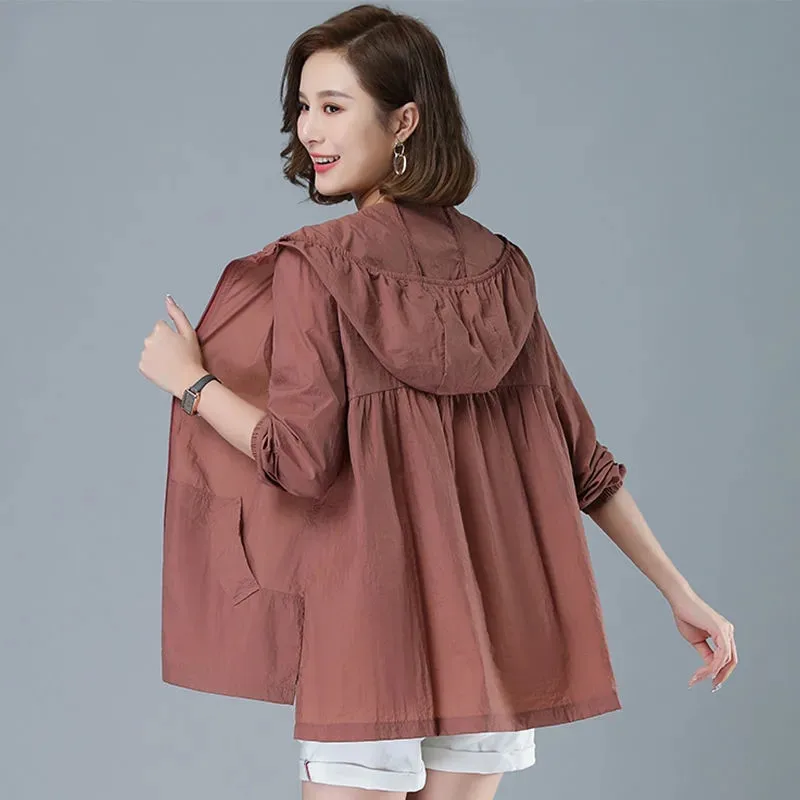 Popular Sun-Proof Clothing Women UV Protection Breathable Jacket Summer Ultra-Thin Casual Loose Sunscreen Jacket Female Tops