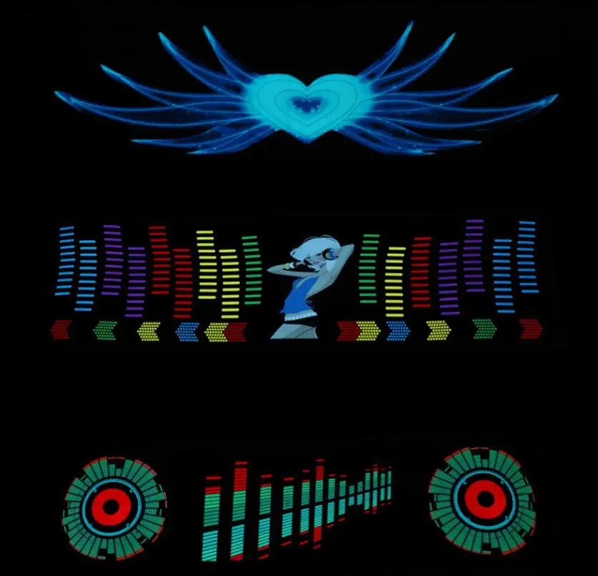 12V Car Sticker Music Rhythm Changes Jumpy Sticker LED Flash Light Lamp Sound Activated Equalizer Rear Window Cool Car-styling