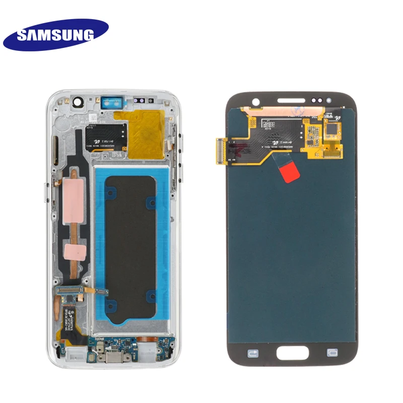 5,1 ''Супер AMOLED ЖК-дисплей для samsung Galaxy S7 G930 SM-G930F G930F ЖК-дисплей с сенсорным экраном дигитайзер Замена