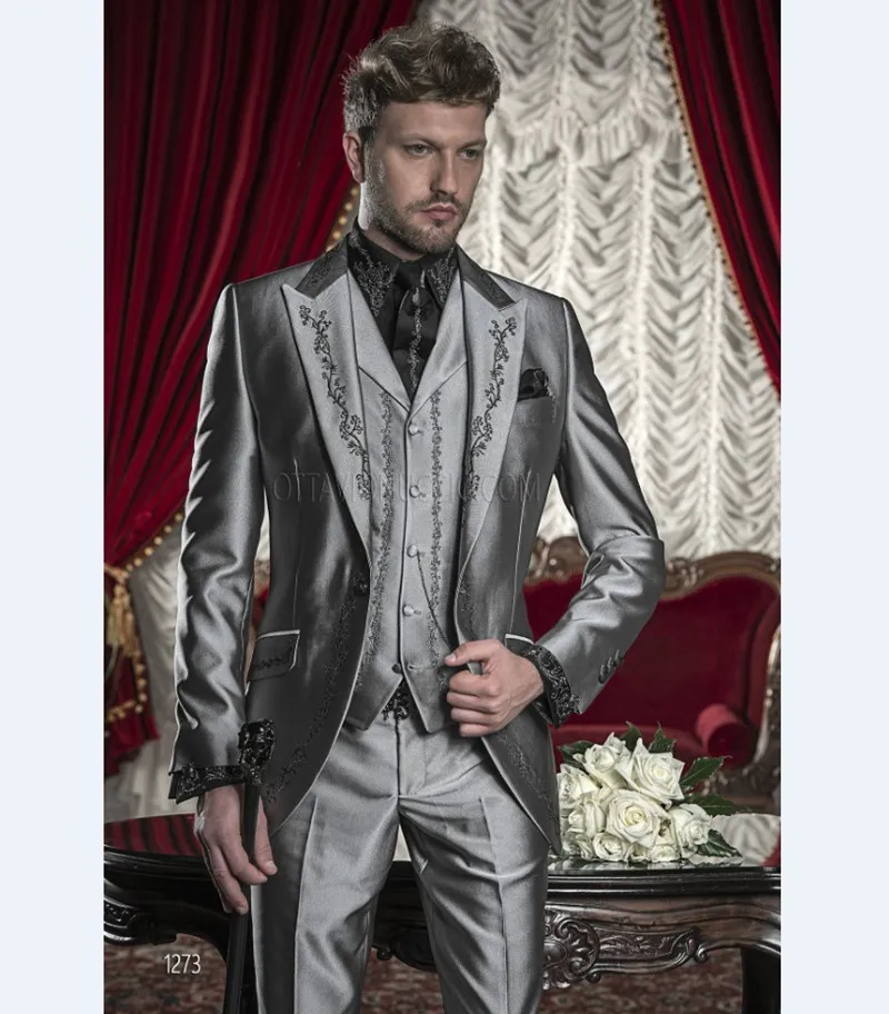 New-Style-Black-Silver-Gray-Embroidery-Groom-Tuxedos-Groomsmen-Men-s-Wedding-Prom-Suits-Bridegroom-Jacket (5)