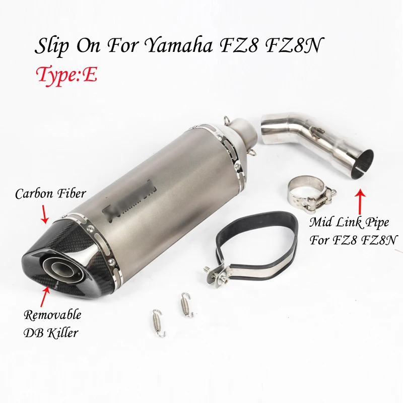 51mm Slip On For FZ8 FZ8N Motorcycle Exhaust System Pipe Muffler Pipe& Middle Mid Pipe Connecting Link Pipe For Yamaha FZ8 FZ8N