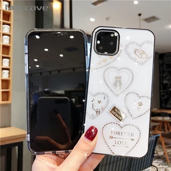 

100Pcs Luxury Fashion Clock Glass Case For iPhone 11 Pro XS Max XR X 8 7 6 6S Plus SE 2020 Cover Water Proof Fashion For Woman