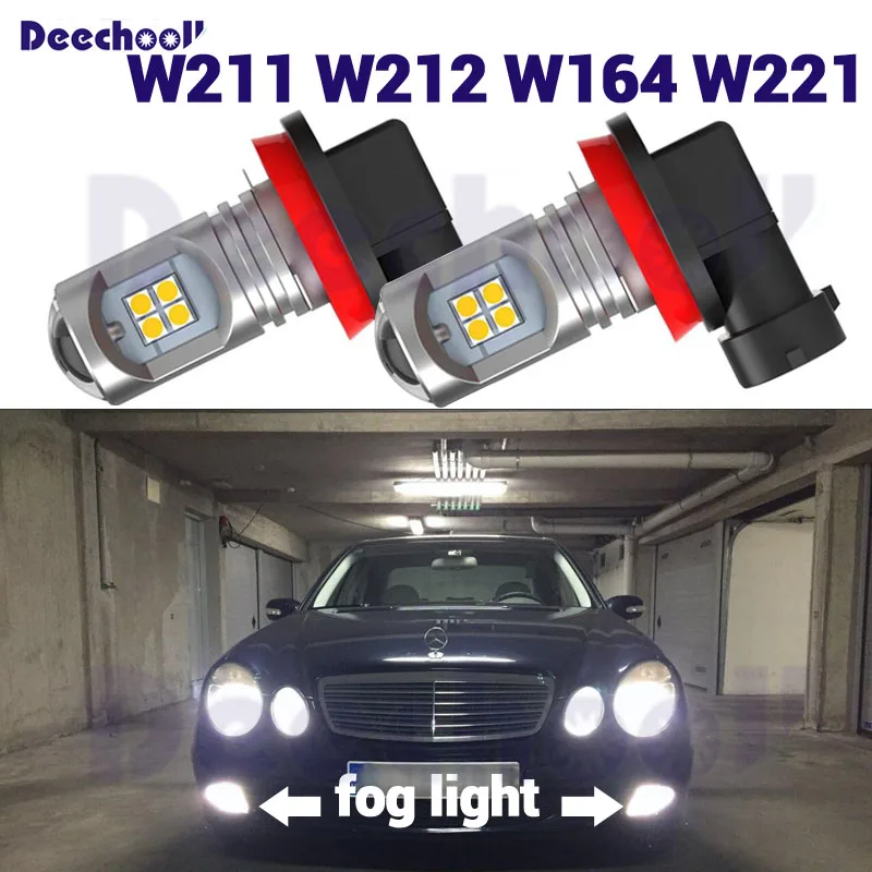 2 x 7.2W Real 12SMD 3030 Canbus LED Fog Light Bulbs for Mercedes benz