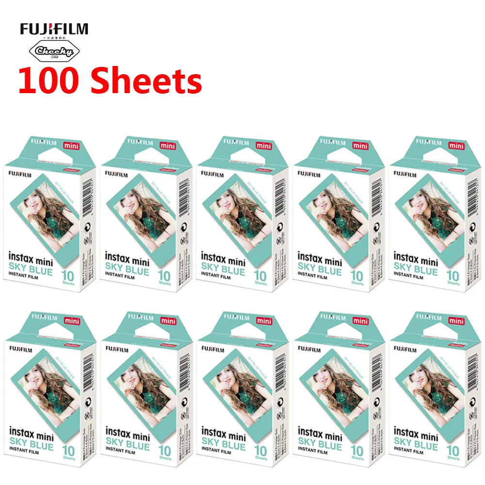 Оригинальная пленка для Fujifilm Instax Mini 8 9 небесно голубого цвета 10 100 листов мини