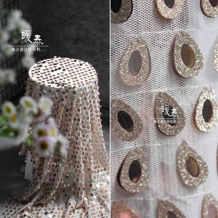 

Water drop Sequins Fabric DIY Sewing Skirt Princess Dress Wedding Party Decor pettiskirt TuTu veil designer fabric