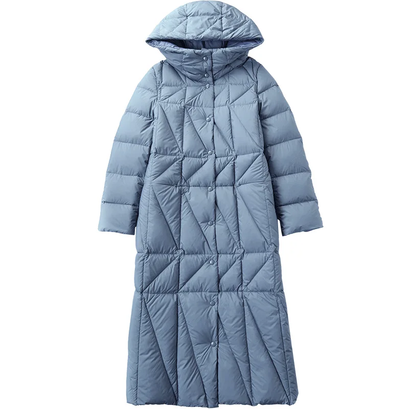 Elifashion Женская куртка-пуховик на утином пуху 90, средней длины, тонкий и темпераментный пуховик с капюшоном