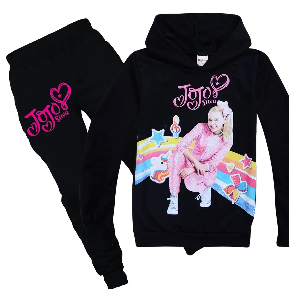 Новинка 2019 весенне осенний комплект одежды для девочек JOJO Siwa футболка + брюки