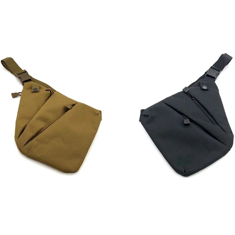 Multifunctional Concealed T Storage Bag Men'S Left Right Nylon Shoulder Bag Anti-Theft Bag Chest Bag Hunting Black Left