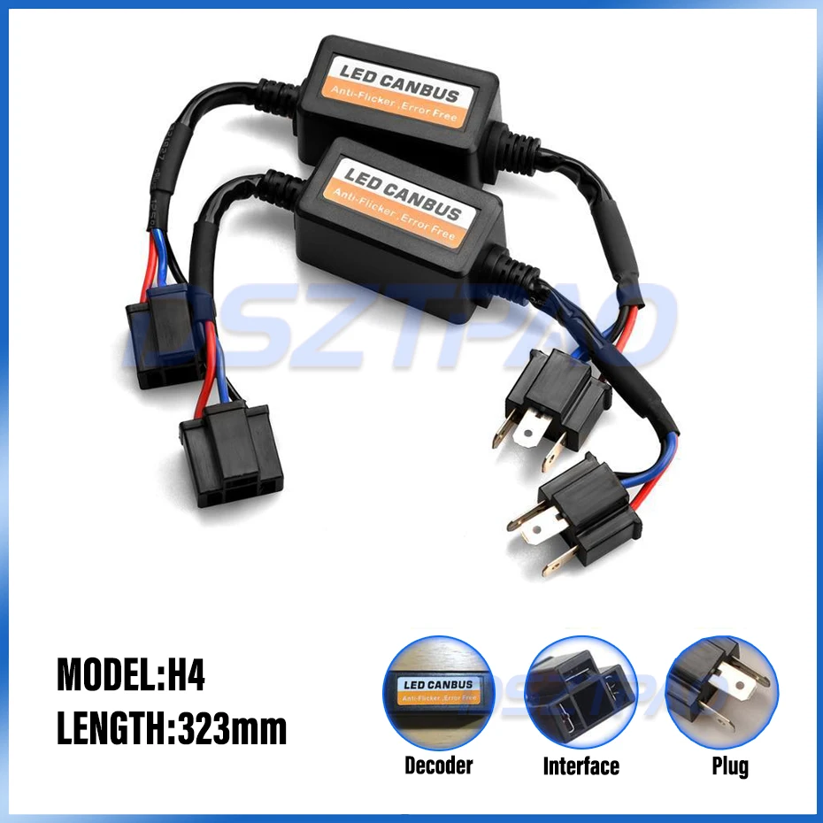 Led lights led bulbs led headlights led car lights led car headlights 2pcs H4 H7 H8 H11 9005 HB3 9006 HB4 LED Bulb Decoder Resistor 50w Canbus Error Canceller Wire Harness Adapter for Car Headlight