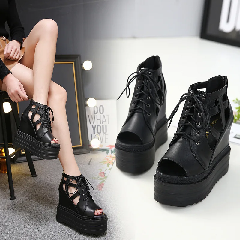 

Increasing Height Cross Sandals Closed Heel 2019 Women's Ladies Shoes Summer Muffins shoe Strappy Heels shoes Clogs Wedge