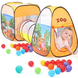 Tente pliable 3 en 1 pour enfants, jouets, boules d'océan, piscine à balles, jeu de plein air, grande tente pour enfants, cadeaux 