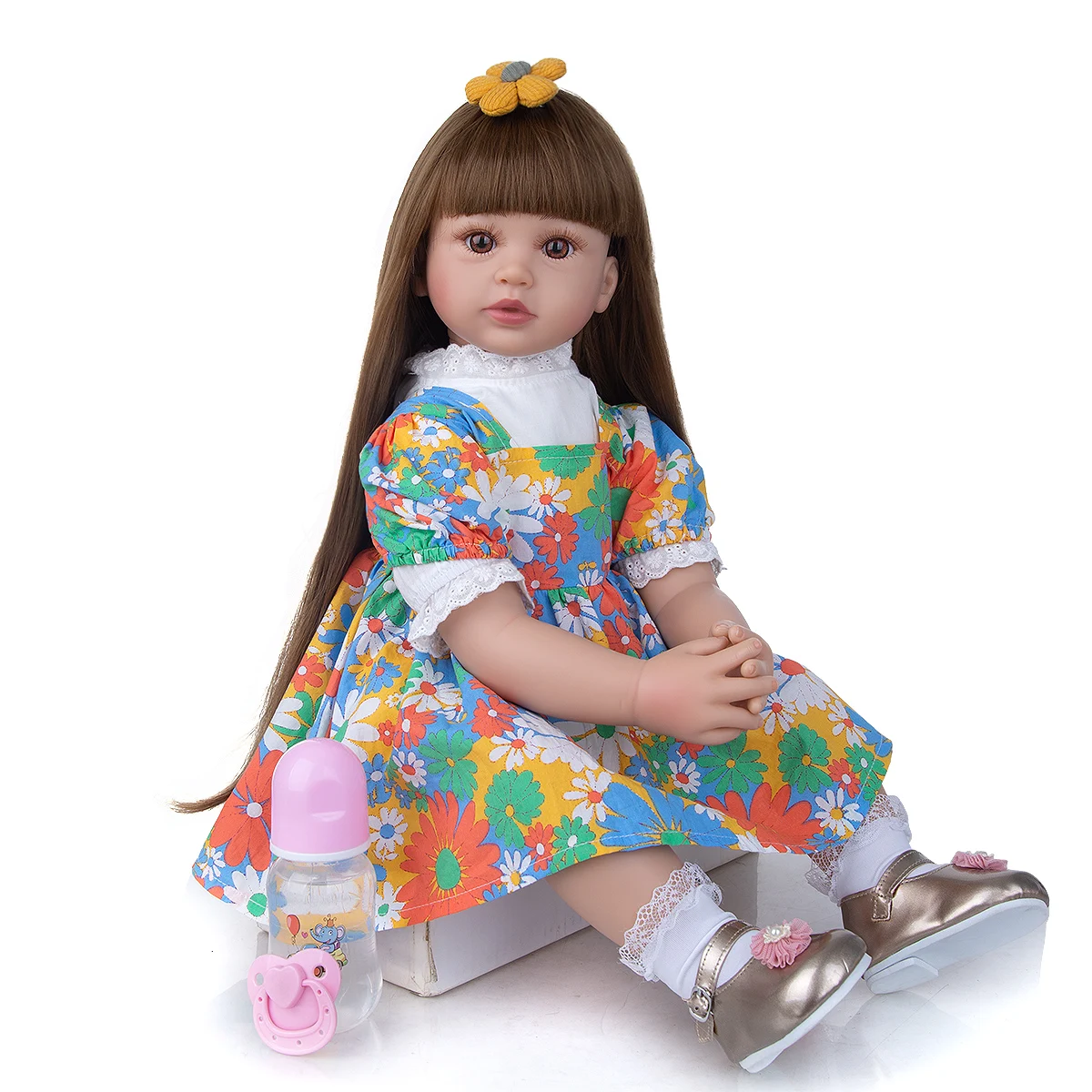 24 дюйма Reborn baby Dolls 60 см силиконовая Мягкая Реалистичная принцесса девочка bebe reborn