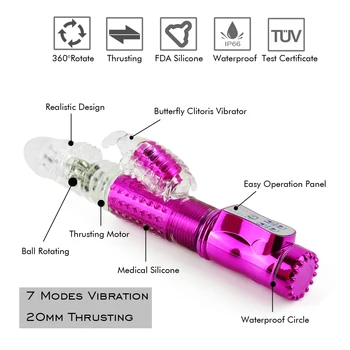 Vibrator Sex Toys for Woman Realistic Dildo Rabbit Vibrator Clitoris Stimulat Massager Ball Beads Thrusting Rotating Vibrator 2