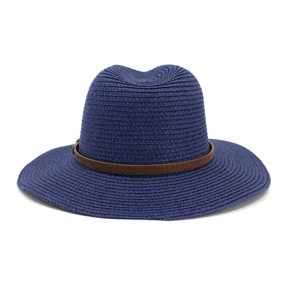 Летняя соломенная шляпа для женщин с широкими полями, джазовая пляжная шляпа, шляпа от солнца с защитой от ультрафиолета, Панама, шляпа AD0847