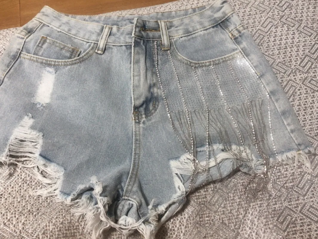 

New 2023 Summer High Waist Denim Shorts Women Casual Loose Ladies Fashion fringed Wide Leg Short Jeans Female ripped shorts