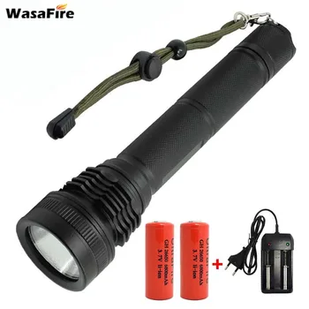 

Portable XHP50 LED Flashlight Self Defense Lantern 5 Modes Camping Lamp Torch with 26650 Battery + Charger