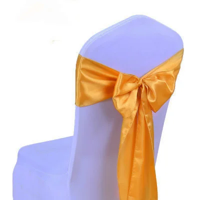 1 шт. свадебное украшение стул шампанского Noeud de Chaise Mariage Sashes Stoel Strikken Bruiloft Goud стул банты свадебные золотые