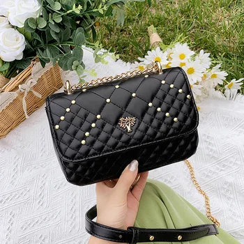 

Fashion Leather Shoulder Bag Diamond Chain Crossbody Bags for Women 2020 New High Quality Luxury Handbags Women Bags Designer