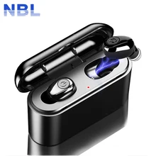 Tws verdadeiro 5d fones de ouvido sem fio estéreo bluetooth mini esporte à prova dheadágua headfrees com microfone 2200 mah banco potência(China)