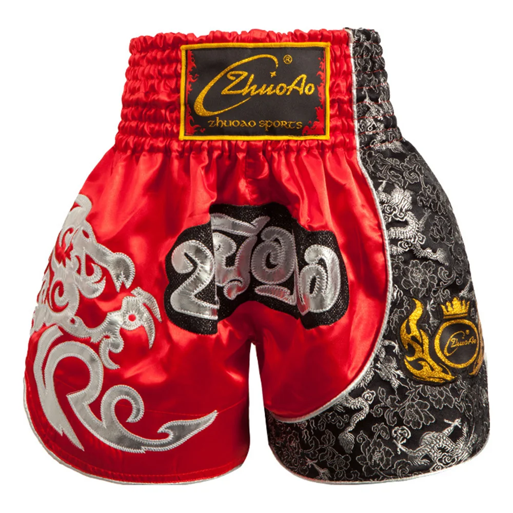 Муай Тай боксерские шорты атласная клетка ударные бои брюки для мужчин спортивные шорты прочный удобный дополнительный стиль