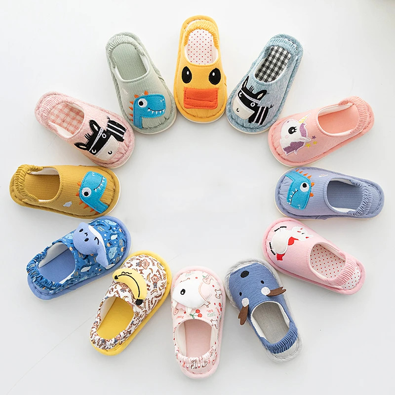 Chaussons Bebe Antiderapant Enfants Chaussures D Interieur Filles Garcons Bebe Coton Printemps Et Automne Menage Fond Souple A Talon Plat Aliexpress