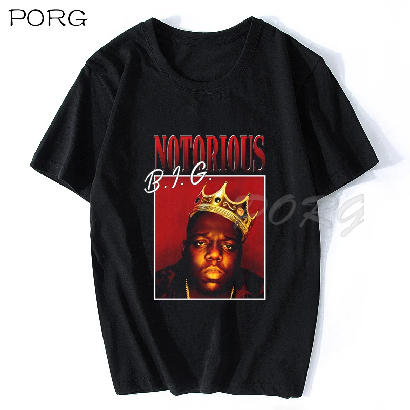 Известный B.I.G. Черная Мужская футболка Biggie Smalls в стиле хип-хоп новые хлопковые