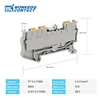 Din Rail Terminal Block PT 2.5Twin 3 Conductors Push In Spring Screwless Feed Through Wire Conductor 50pcs wire connector ► Photo 2/6