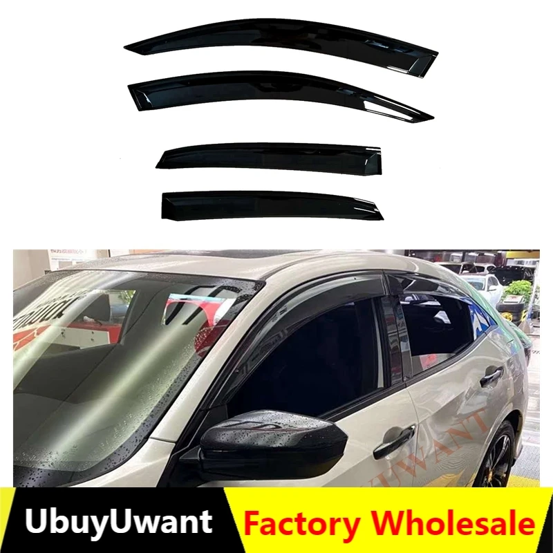 Оконный козырек UBUYUWANT Подходит для Honda CIVIC hatchback 2017 2018 2019 2020 Защита от солнца и