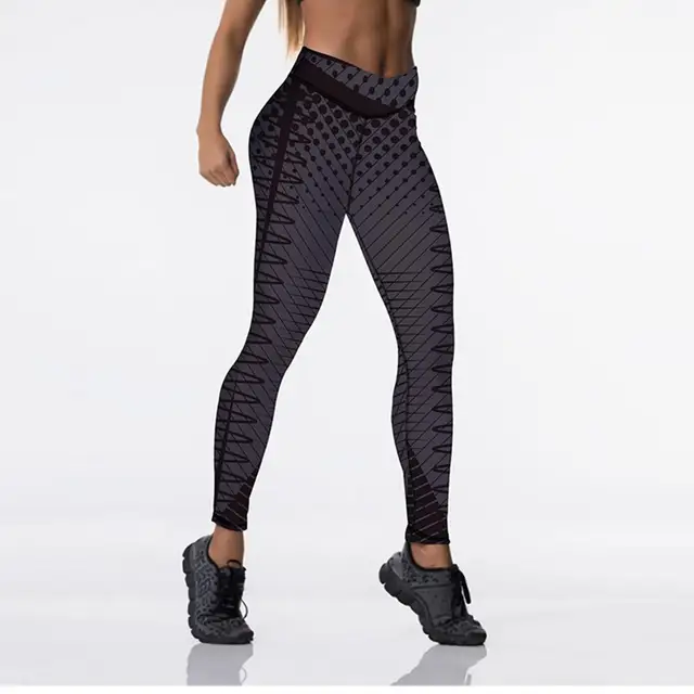  - Qickitout 12%spandex Sexy High Waist Elasticity Women Digital Printed Leggings Push Up Strength Pants