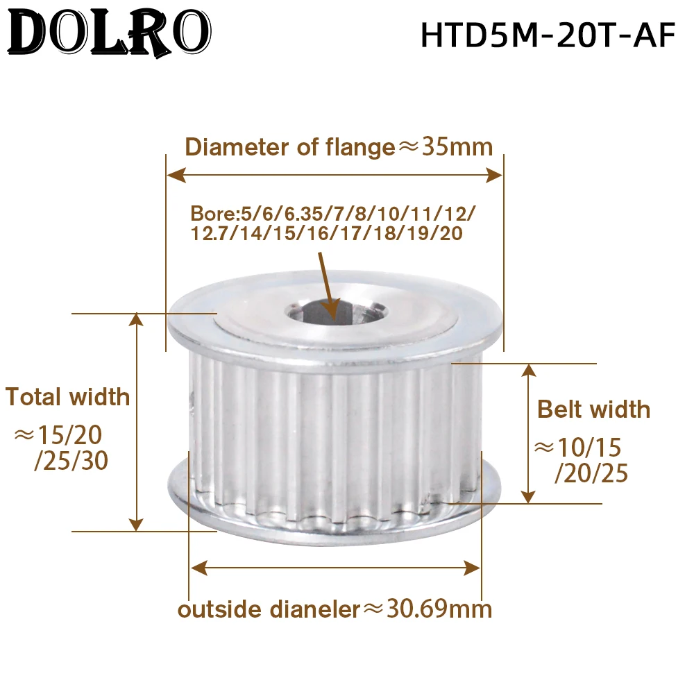 HTD 5M 20T 타이밍 풀리 20Teeth 5M-20T 16mm/21mm 너비 톱니 벨트 풀리 CNC 기계 용 5/6/8/10/12/14/15mm 보어 기어 풀리