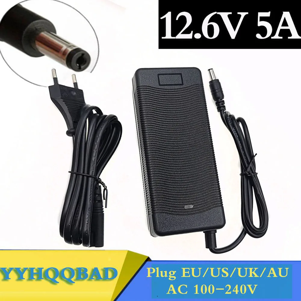 Battery charger charger adapter battery charger adapter 12.6V 5A battery Charger for 18650 Li-ion 3Series 12V Lithium Battery Pack Charger EU/US/UK/AU Plug
