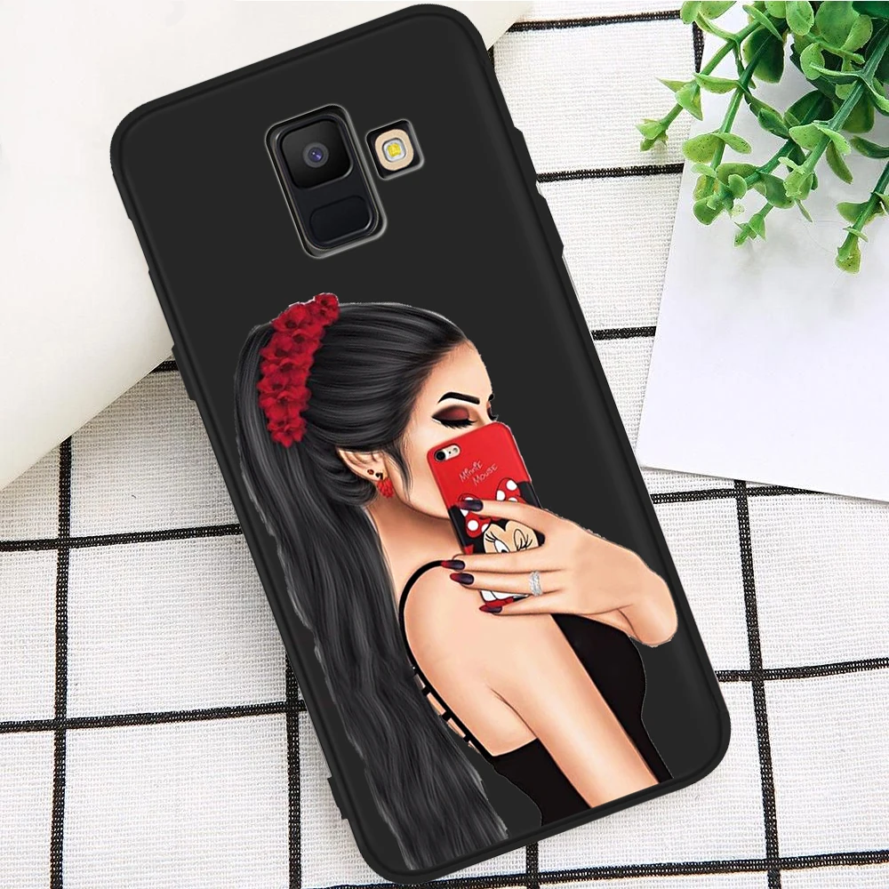 Для девушек, для женщин, модный Рождественский костюм для samsung Galaxy A9 A8 A7 A6 A5 A3 J3 J4 J5 J6 J8 плюс M30 A40S A10 A20E чехол Крышка